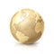 Brass globe 3D illustration north and south america map