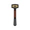 brass hammer tool color icon vector illustration