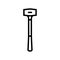 brass hammer tool line icon vector illustration