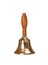 Brass handbell with wooden handle