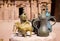 Brass jugs near the Monastery in Petra, Jor