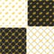 Brass Knuckles or Knuckle Duster Big & Small Seamless Pattern Gold Color Set