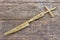 Brass letter opener knife with cross