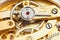 Brass mechanical movement of retro watch