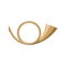 Brass post horn isolated icon