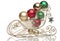 Brass Sleigh with Christmas balls