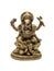 brass statue of ganesha with multiple hands sitting on a lotus