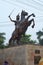 Brass statue of Rani of Jhansi, a female freedom fighter of India, vertical