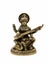 brass statue of saraswathi, goddess of knowledge, art, music, nature and wisdom