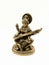 brass statue of saraswathi, goddess of knowledge, art, music, nature and wisdom