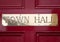 Brass Town Hall sign.