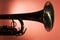 Brass trumpet bell macro closeup