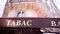 Brasserie Tabac Bar brewery signage on the pergola facade Paris