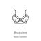 brassiere icon vector from beauty cosmetics collection. Thin line brassiere outline icon vector illustration. Linear symbol for