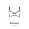 Brassiere outline vector icon. Thin line black brassiere icon, flat vector simple element illustration from editable clothes