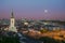 Bratislava aerial view at twilight