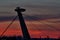 Bratislava bridge and sunset