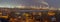 Bratislava - The panorama of oil refinery Slovnaft in Slovakia in evening dusk.