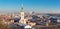 Bratislava - Panoramic skyline of the City from the Castle with the St. Martins cathedral