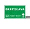 BRATISLAVA road sign isolated on white