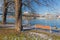 Bratislava - Scenery of the City with the promenade of Danube after first snow