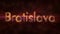 Bratislava - shiny looping city name in Slovakia, text animation