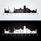 Bratislava skyline and landmarks silhouette