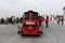 Bratislava, Slovakia - April, 2011: small red steam touristic train in Bratislava castle.