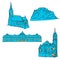 Bratislava, Slovakia, Colored Landmarks