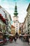 Bratislava, Slovakia/Europe; 07/07/2019: Famous St. Michaels Gate and clock tower in the old town of Bratislava, Slovakia