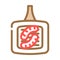 bratwurst sausage meat color icon vector illustration