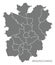 Braunschweig city map with boroughs grey illustration silhouette