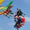 Braunschweig, Lower Saxony, Germany - April 15, 2018: Fast and high-flying carousel