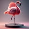 A brave flamingo superhero with incredible balance, striking with precision and grace3