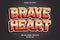 Brave heart editable text effect comic style