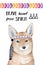 `Brave Heart, Free Spirit` poster design with beautiful phrase, dingo dog portrait, native american feather headband, colorful dec