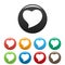 Brave heart icons set color vector