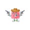 The brave of instan camera Cowboy cartoon character holding guns