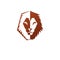 Brave Lion King face emblem animal element. Heraldic Coat of Arm