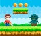 Brave man with steel sword fighting against monster. Zombie attacks human, apocalypse in pixel game
