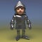 Brave medieval armoured knight stands in a chivalrous manner, 3d illustration