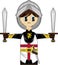 Brave Medieval Cartoon Crusader Knight