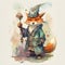 Brave mystical wizard fox, ai generative illustration