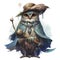 Brave mystical wizard owl, ai generative illustration