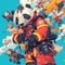 Brave Panda Rescue Squad - Heroic Animal Crew in Action