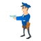 Brave policeman icon, cartoon style