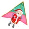 Brave santa is mastering hang gliding sport