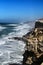 Brave sea and cliffs of the coast of Azenhas do Mar in Portugal