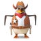 Brave sheriff penguin the wild west cowboy ready to quick draw in a gun battle, 3d illustration