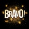 Bravo golden glitter background banner.